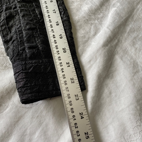 Erin by Erin London Women's Button Up Black Metallic Crinkled Look Jacket‎ Small - Picture 9 of 11